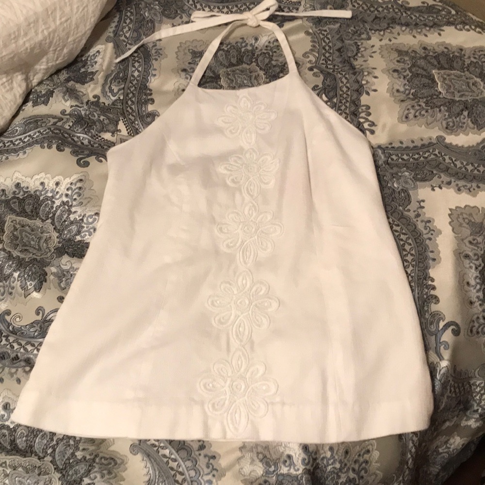 Lilly Pulitzer Jubilee white halter top